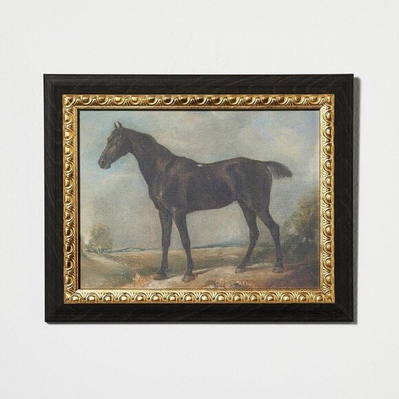 Threshold Studio McGee 8x10 Stallion Horse Canvas Wall Art Gold Target - Picture 1 of 4
